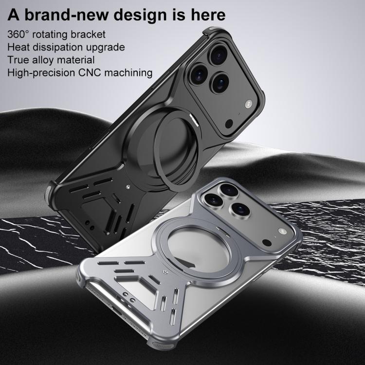 Armor 360 Holder Frameless Alloy MagSafe Phone Case, For iPhone 17 Pro Max, For iPhone 17 Pro, For iPhone 17, For iPhone Air