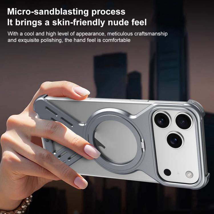 Armor 360 Holder Frameless Alloy MagSafe Phone Case, For iPhone 17 Pro Max, For iPhone 17 Pro, For iPhone 17, For iPhone Air