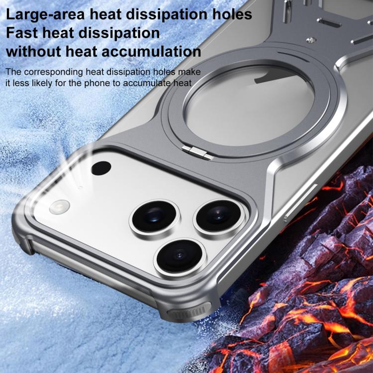 Armor 360 Holder Frameless Alloy MagSafe Phone Case, For iPhone 17 Pro Max, For iPhone 17 Pro, For iPhone 17, For iPhone Air