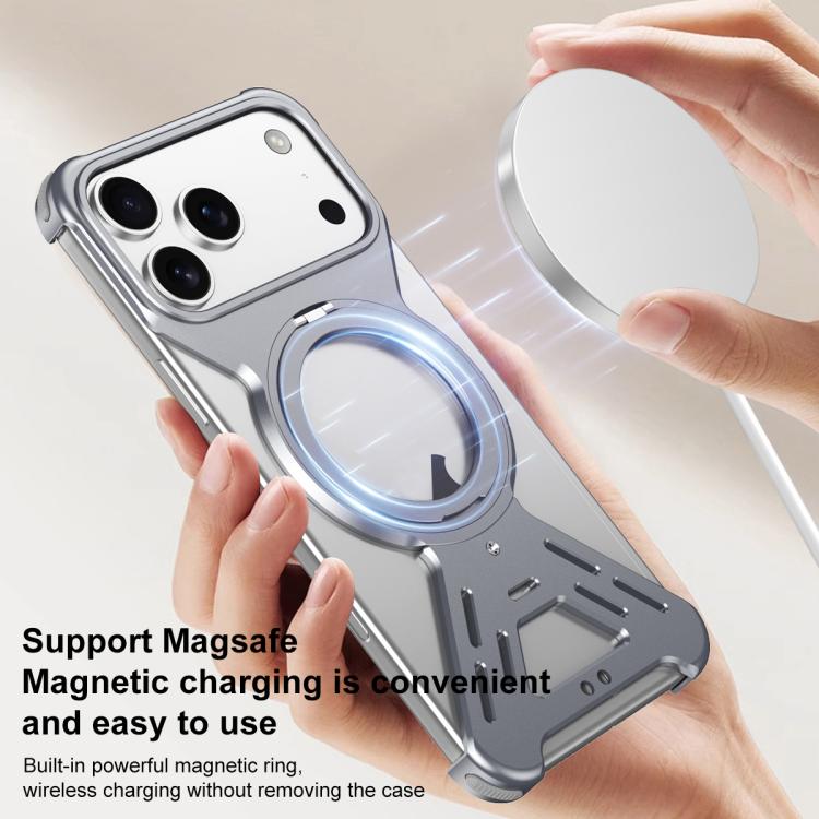 Armor 360 Holder Frameless Alloy MagSafe Phone Case, For iPhone 17 Pro Max, For iPhone 17 Pro, For iPhone 17, For iPhone Air