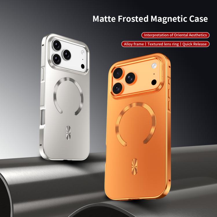 Frosted Magnetic Shield MagSafe Alloy Metal Phone Case, For iPhone 17 Pro Max, For iPhone 17 Pro, For iPhone 17, For iPhone Air, For iPhone 16 Pro Max, For iPhone 16 Pro, For iPhone 15 Pro Max, For iPhone 15 Pro