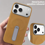 VIETAO Suede MagSafe PU Leather Phone Case with Holder, For iPhone 17 Pro Max, For iPhone 17 Pro, For iPhone 17, For iPhone Air