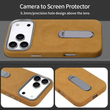 VIETAO Suede MagSafe PU Leather Phone Case with Holder, For iPhone 17 Pro Max, For iPhone 17 Pro, For iPhone 17, For iPhone Air