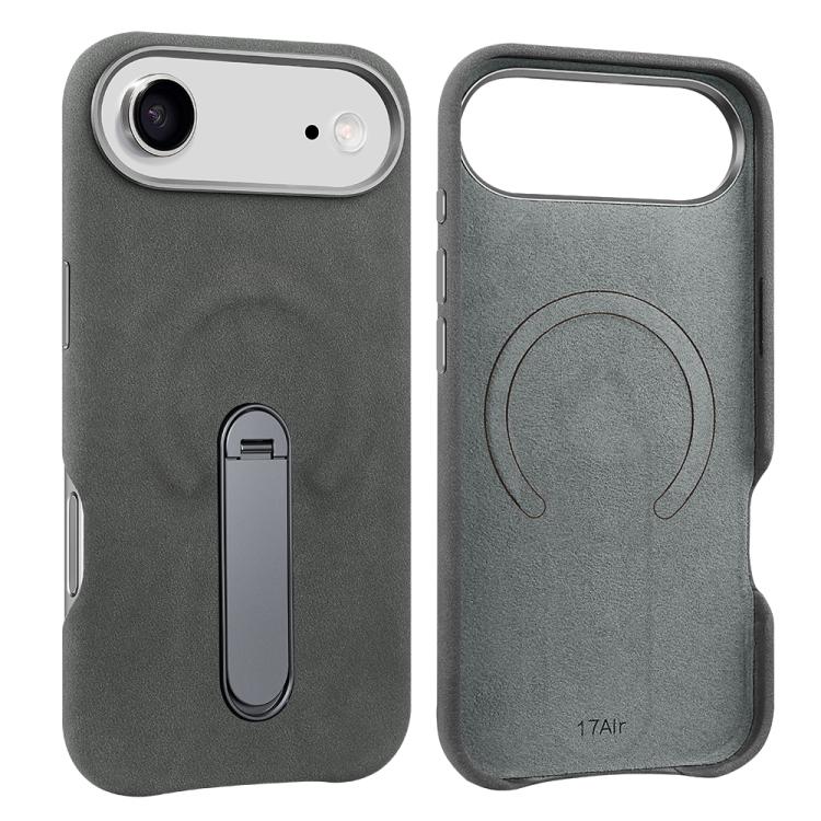 VIETAO Suede MagSafe PU Leather Phone Case with Holder, For iPhone 17 Pro Max, For iPhone 17 Pro, For iPhone 17, For iPhone Air