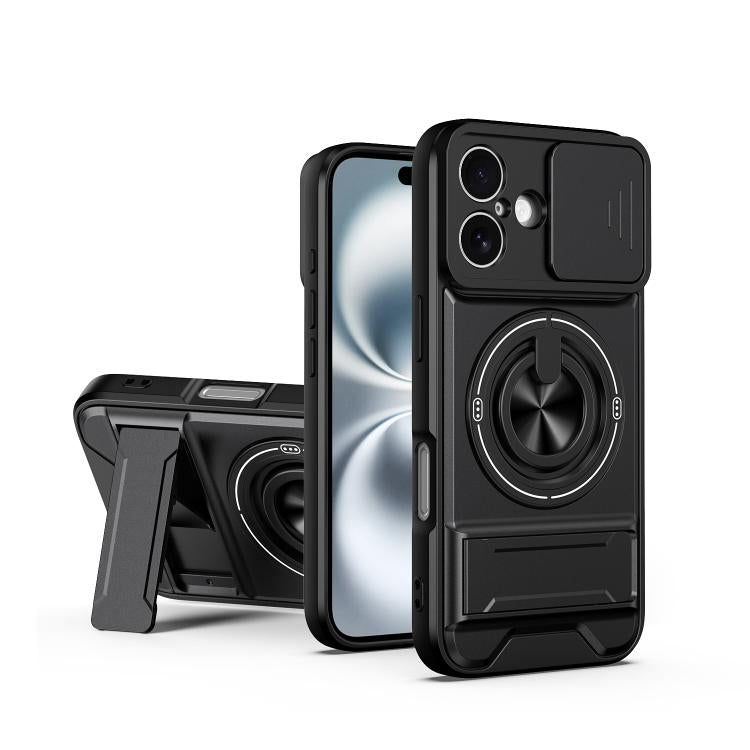 Lens Sliding Window Multifunctional Magnetic Shockproof Phone Case, For iPhone 16 Plus, For iPhone 16, For iPhone 15 Pro Max, For iPhone 15 Pro, For iPhone 15, For iPhone 14 Plus, For iPhone 14, For iPhone 14 Pro, For iPhone 14 Pro Max