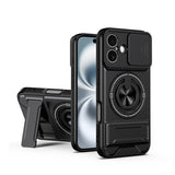 Lens Sliding Window Multifunctional Magnetic Shockproof Phone Case, For iPhone 16 Plus, For iPhone 16, For iPhone 15 Pro Max, For iPhone 15 Pro, For iPhone 15, For iPhone 14 Plus, For iPhone 14, For iPhone 14 Pro, For iPhone 14 Pro Max