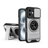 Lens Sliding Window Multifunctional Magnetic Shockproof Phone Case, For iPhone 16 Plus, For iPhone 16, For iPhone 15 Pro Max, For iPhone 15 Pro, For iPhone 15, For iPhone 14 Plus, For iPhone 14, For iPhone 14 Pro, For iPhone 14 Pro Max