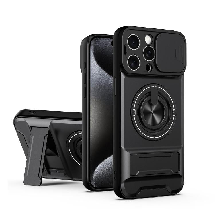 Lens Sliding Window Multifunctional Magnetic Shockproof Phone Case, For iPhone 16 Plus, For iPhone 16, For iPhone 15 Pro Max, For iPhone 15 Pro, For iPhone 15, For iPhone 14 Plus, For iPhone 14, For iPhone 14 Pro, For iPhone 14 Pro Max
