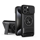 Lens Sliding Window Multifunctional Magnetic Shockproof Phone Case, For iPhone 16 Plus, For iPhone 16, For iPhone 15 Pro Max, For iPhone 15 Pro, For iPhone 15, For iPhone 14 Plus, For iPhone 14, For iPhone 14 Pro, For iPhone 14 Pro Max