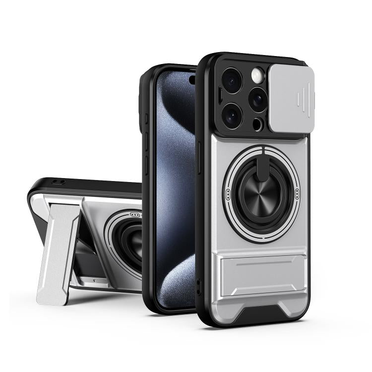 Lens Sliding Window Multifunctional Magnetic Shockproof Phone Case, For iPhone 16 Plus, For iPhone 16, For iPhone 15 Pro Max, For iPhone 15 Pro, For iPhone 15, For iPhone 14 Plus, For iPhone 14, For iPhone 14 Pro, For iPhone 14 Pro Max