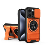 Lens Sliding Window Multifunctional Magnetic Shockproof Phone Case, For iPhone 16 Plus, For iPhone 16, For iPhone 15 Pro Max, For iPhone 15 Pro, For iPhone 15, For iPhone 14 Plus, For iPhone 14, For iPhone 14 Pro, For iPhone 14 Pro Max