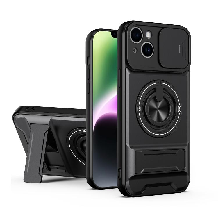 Lens Sliding Window Multifunctional Magnetic Shockproof Phone Case, For iPhone 16 Plus, For iPhone 16, For iPhone 15 Pro Max, For iPhone 15 Pro, For iPhone 15, For iPhone 14 Plus, For iPhone 14, For iPhone 14 Pro, For iPhone 14 Pro Max