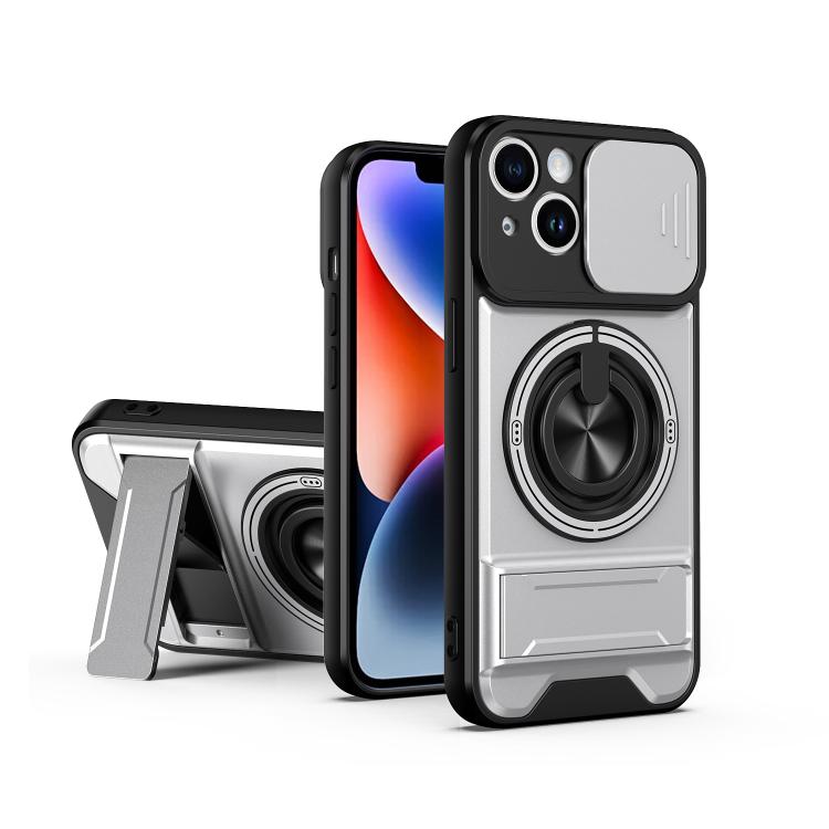 Lens Sliding Window Multifunctional Magnetic Shockproof Phone Case, For iPhone 16 Plus, For iPhone 16, For iPhone 15 Pro Max, For iPhone 15 Pro, For iPhone 15, For iPhone 14 Plus, For iPhone 14, For iPhone 14 Pro, For iPhone 14 Pro Max