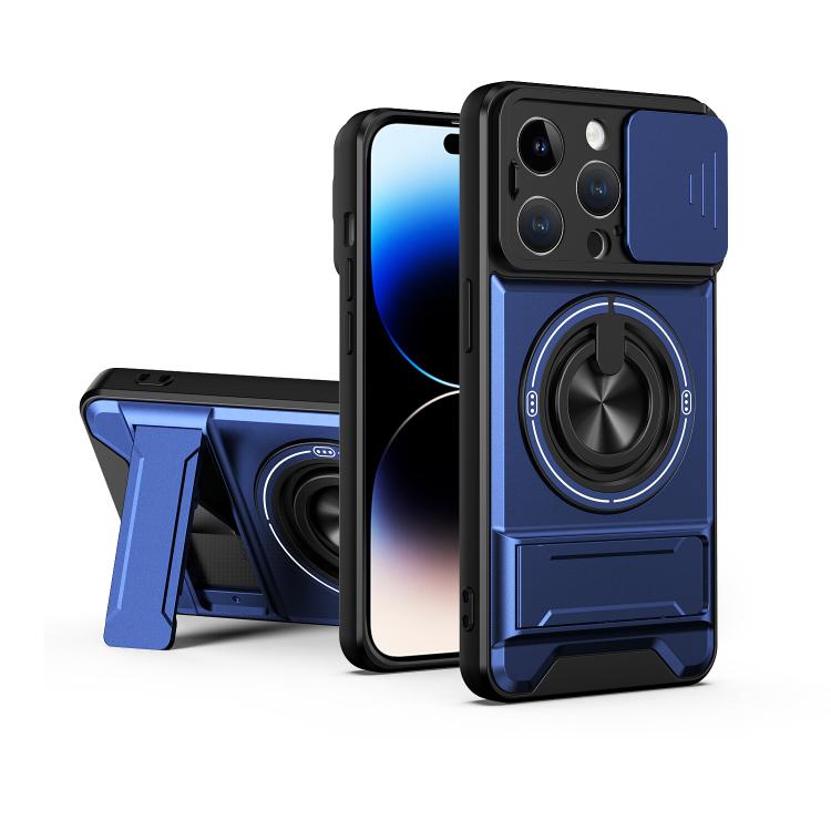 Lens Sliding Window Multifunctional Magnetic Shockproof Phone Case, For iPhone 16 Plus, For iPhone 16, For iPhone 15 Pro Max, For iPhone 15 Pro, For iPhone 15, For iPhone 14 Plus, For iPhone 14, For iPhone 14 Pro, For iPhone 14 Pro Max