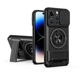 Lens Sliding Window Multifunctional Magnetic Shockproof Phone Case, For iPhone 16 Plus, For iPhone 16, For iPhone 15 Pro Max, For iPhone 15 Pro, For iPhone 15, For iPhone 14 Plus, For iPhone 14, For iPhone 14 Pro, For iPhone 14 Pro Max