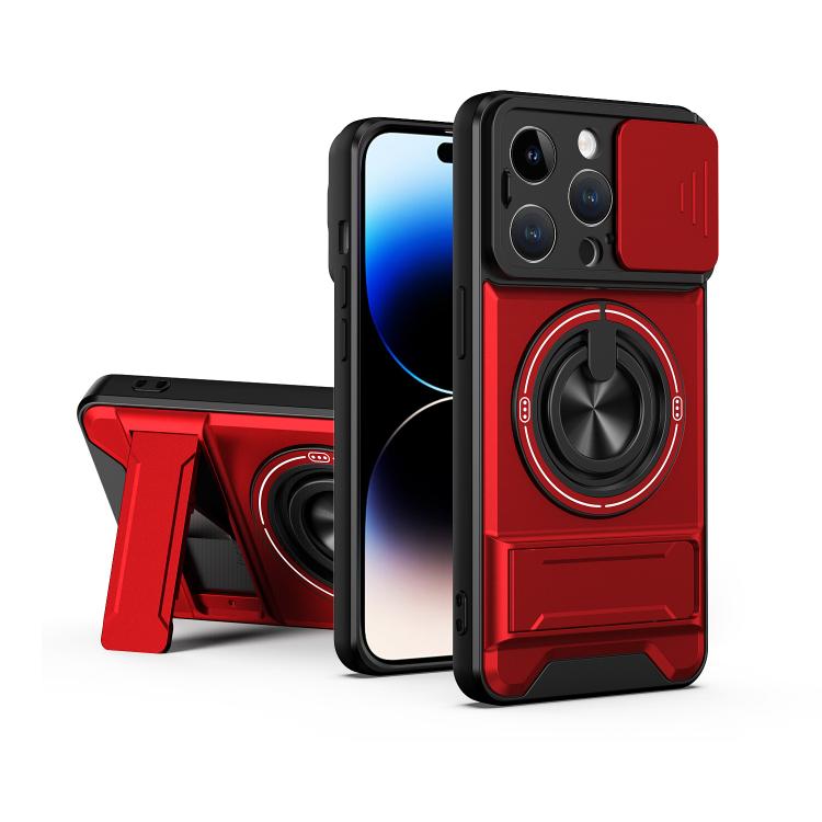 Lens Sliding Window Multifunctional Magnetic Shockproof Phone Case, For iPhone 16 Plus, For iPhone 16, For iPhone 15 Pro Max, For iPhone 15 Pro, For iPhone 15, For iPhone 14 Plus, For iPhone 14, For iPhone 14 Pro, For iPhone 14 Pro Max
