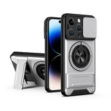 Lens Sliding Window Multifunctional Magnetic Shockproof Phone Case, For iPhone 16 Plus, For iPhone 16, For iPhone 15 Pro Max, For iPhone 15 Pro, For iPhone 15, For iPhone 14 Plus, For iPhone 14, For iPhone 14 Pro, For iPhone 14 Pro Max