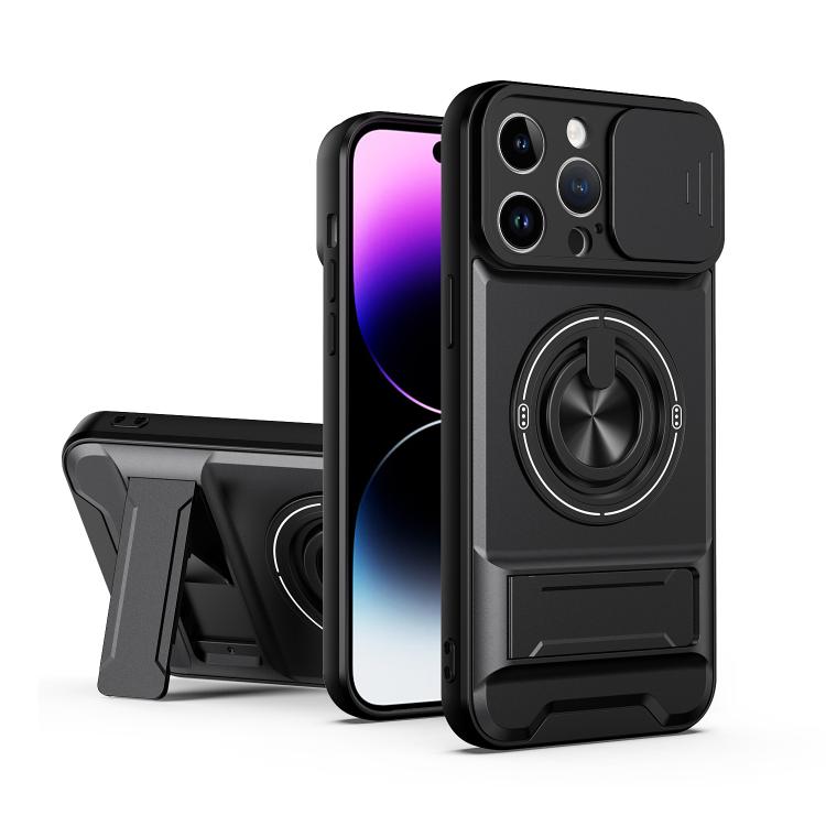 Lens Sliding Window Multifunctional Magnetic Shockproof Phone Case, For iPhone 16 Plus, For iPhone 16, For iPhone 15 Pro Max, For iPhone 15 Pro, For iPhone 15, For iPhone 14 Plus, For iPhone 14, For iPhone 14 Pro, For iPhone 14 Pro Max