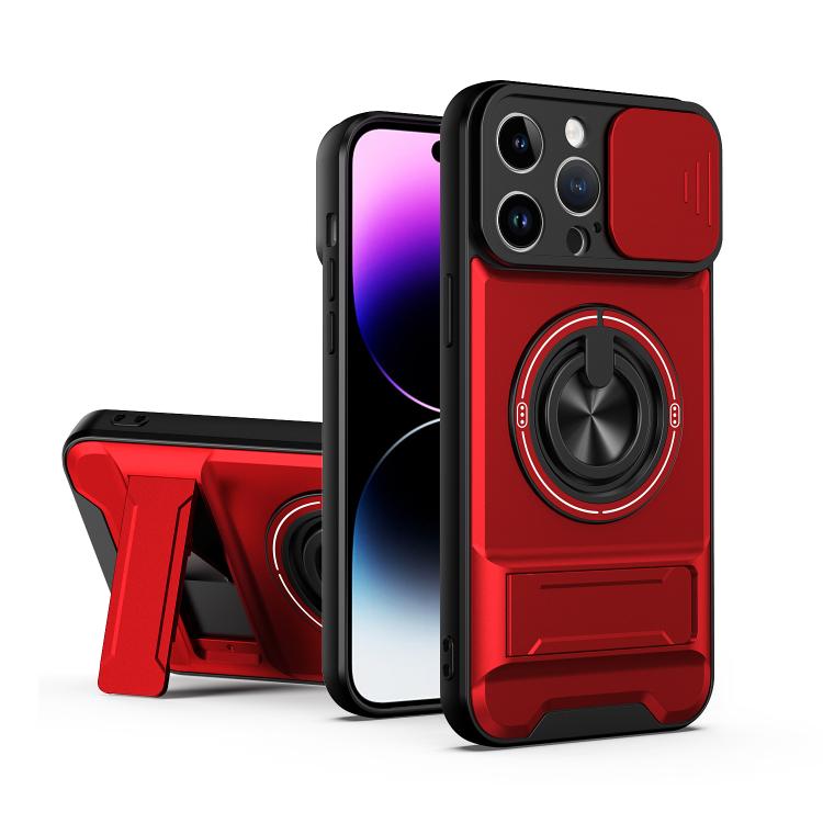 Lens Sliding Window Multifunctional Magnetic Shockproof Phone Case, For iPhone 16 Plus, For iPhone 16, For iPhone 15 Pro Max, For iPhone 15 Pro, For iPhone 15, For iPhone 14 Plus, For iPhone 14, For iPhone 14 Pro, For iPhone 14 Pro Max