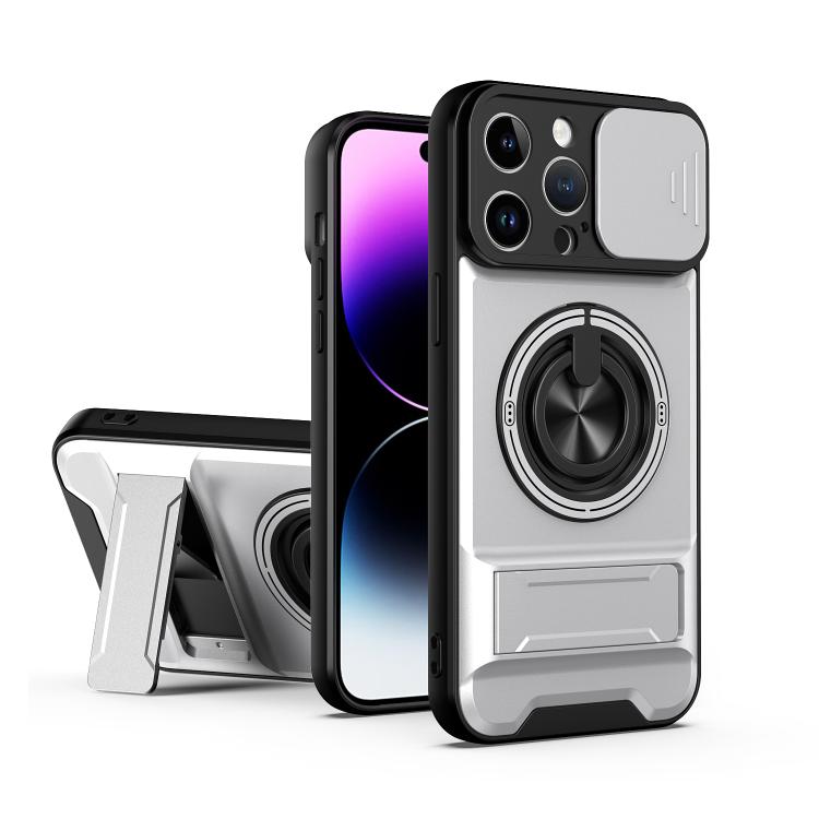 Lens Sliding Window Multifunctional Magnetic Shockproof Phone Case, For iPhone 16 Plus, For iPhone 16, For iPhone 15 Pro Max, For iPhone 15 Pro, For iPhone 15, For iPhone 14 Plus, For iPhone 14, For iPhone 14 Pro, For iPhone 14 Pro Max