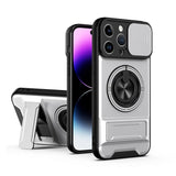 Lens Sliding Window Multifunctional Magnetic Shockproof Phone Case, For iPhone 16 Plus, For iPhone 16, For iPhone 15 Pro Max, For iPhone 15 Pro, For iPhone 15, For iPhone 14 Plus, For iPhone 14, For iPhone 14 Pro, For iPhone 14 Pro Max