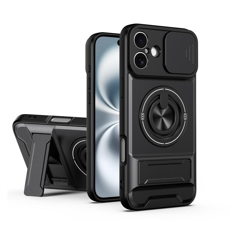 Lens Sliding Window Multifunctional Magnetic Shockproof Phone Case, For iPhone 16 Plus, For iPhone 16, For iPhone 15 Pro Max, For iPhone 15 Pro, For iPhone 15, For iPhone 14 Plus, For iPhone 14, For iPhone 14 Pro, For iPhone 14 Pro Max