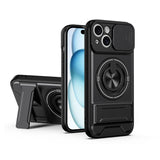 Lens Sliding Window Multifunctional Magnetic Shockproof Phone Case, For iPhone 16 Plus, For iPhone 16, For iPhone 15 Pro Max, For iPhone 15 Pro, For iPhone 15, For iPhone 14 Plus, For iPhone 14, For iPhone 14 Pro, For iPhone 14 Pro Max