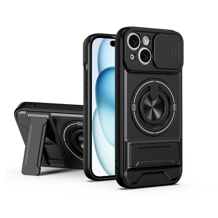 Lens Sliding Window Multifunctional Magnetic Shockproof Phone Case, For iPhone 16 Plus, For iPhone 16, For iPhone 15 Pro Max, For iPhone 15 Pro, For iPhone 15, For iPhone 14 Plus, For iPhone 14, For iPhone 14 Pro, For iPhone 14 Pro Max