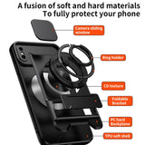 Lens Sliding Window Multifunctional Magnetic Shockproof Phone Case, For iPhone XS Max, For iPhone 7 Plus, For iPhone 7