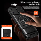 Lens Sliding Window Multifunctional Magnetic Shockproof Phone Case, For iPhone XS Max, For iPhone 7 Plus, For iPhone 7
