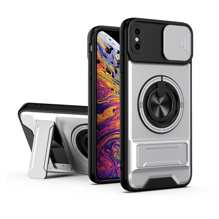 Lens Sliding Window Multifunctional Magnetic Shockproof Phone Case, For iPhone XS Max, For iPhone 7 Plus, For iPhone 7