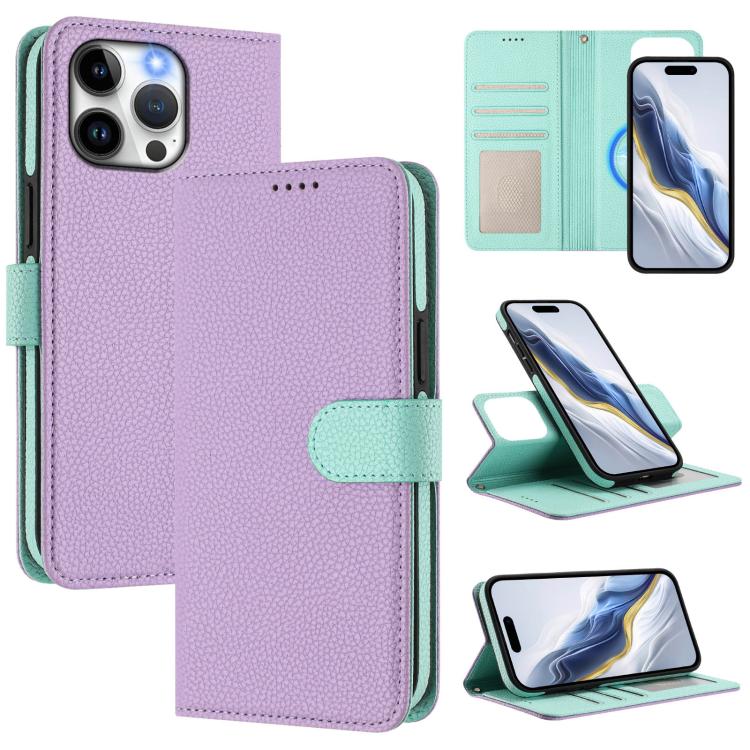 Detachable Litchi Texture Magnetic Side-Patch Vegan Leather Phone Case, For iPhone 13 Pro Max, For iPhone 13 Pro, For iPhone 13, For iPhone 12 / 12 Pro, For iPhone 12 Pro Max, For iPhone 11 Pro Max, For iPhone 11, For iPhone 11 Pro