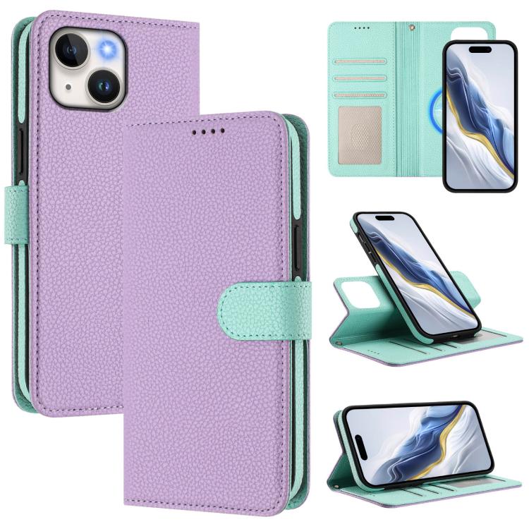 Detachable Litchi Texture Magnetic Side-Patch Vegan Leather Phone Case, For iPhone 13 Pro Max, For iPhone 13 Pro, For iPhone 13, For iPhone 12 / 12 Pro, For iPhone 12 Pro Max, For iPhone 11 Pro Max, For iPhone 11, For iPhone 11 Pro