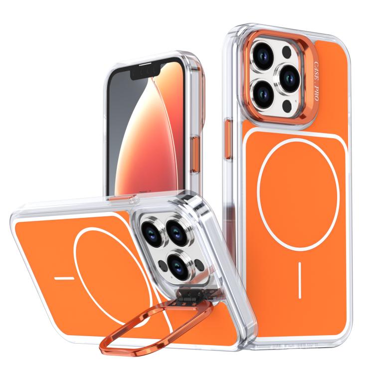 Bright Color Blocking Camera Bracket Magnetic Phone Case, For iPhone 14 Pro, For iPhone 14 Pro Max, For iPhone 13 Pro Max, For iPhone 13 Pro