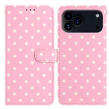 Small Dots Pattern Vegan Leather Phone Case, For iPhone 17e / 16e, For iPhone 17 Pro Max, For iPhone 17 Pro, For iPhone 17, For iPhone Air, For iPhone 16 Pro Max, For iPhone 16 Pro, For iPhone 16 Plus