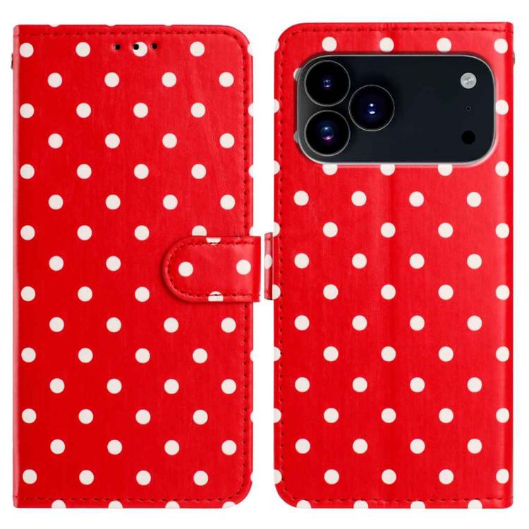 Small Dots Pattern Vegan Leather Phone Case, For iPhone 17e / 16e, For iPhone 17 Pro Max, For iPhone 17 Pro, For iPhone 17, For iPhone Air, For iPhone 16 Pro Max, For iPhone 16 Pro, For iPhone 16 Plus