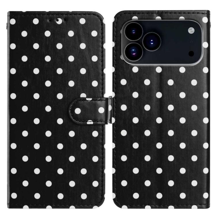 Small Dots Pattern Vegan Leather Phone Case, For iPhone 17e / 16e, For iPhone 17 Pro Max, For iPhone 17 Pro, For iPhone 17, For iPhone Air, For iPhone 16 Pro Max, For iPhone 16 Pro, For iPhone 16 Plus