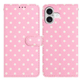 Small Dots Pattern Vegan Leather Phone Case, For iPhone 17e / 16e, For iPhone 17 Pro Max, For iPhone 17 Pro, For iPhone 17, For iPhone Air, For iPhone 16 Pro Max, For iPhone 16 Pro, For iPhone 16 Plus