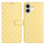 Small Dots Pattern Vegan Leather Phone Case, For iPhone 17e / 16e, For iPhone 17 Pro Max, For iPhone 17 Pro, For iPhone 17, For iPhone Air, For iPhone 16 Pro Max, For iPhone 16 Pro, For iPhone 16 Plus