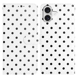 Small Dots Pattern Vegan Leather Phone Case, For iPhone 17e / 16e, For iPhone 17 Pro Max, For iPhone 17 Pro, For iPhone 17, For iPhone Air, For iPhone 16 Pro Max, For iPhone 16 Pro, For iPhone 16 Plus