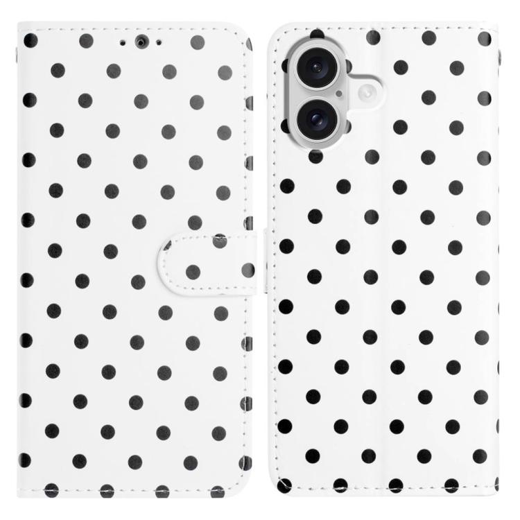 Small Dots Pattern Vegan Leather Phone Case, For iPhone 16, For iPhone 15 Pro Max, For iPhone 15 Pro, For iPhone 15 Plus, For iPhone 15, For iPhone 14 Plus, For iPhone 14, For iPhone 14 Pro