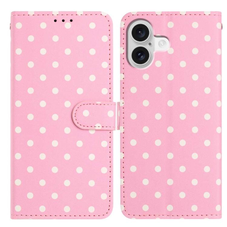 Small Dots Pattern Vegan Leather Phone Case, For iPhone 16, For iPhone 15 Pro Max, For iPhone 15 Pro, For iPhone 15 Plus, For iPhone 15, For iPhone 14 Plus, For iPhone 14, For iPhone 14 Pro