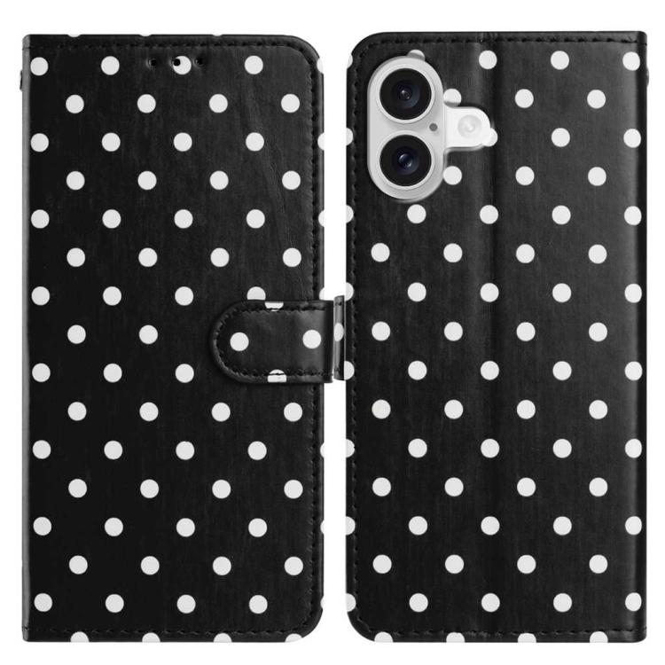 Small Dots Pattern Vegan Leather Phone Case, For iPhone 16, For iPhone 15 Pro Max, For iPhone 15 Pro, For iPhone 15 Plus, For iPhone 15, For iPhone 14 Plus, For iPhone 14, For iPhone 14 Pro