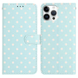 Small Dots Pattern Vegan Leather Phone Case, For iPhone 16, For iPhone 15 Pro Max, For iPhone 15 Pro, For iPhone 15 Plus, For iPhone 15, For iPhone 14 Plus, For iPhone 14, For iPhone 14 Pro