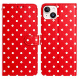 Small Dots Pattern Vegan Leather Phone Case, For iPhone 16, For iPhone 15 Pro Max, For iPhone 15 Pro, For iPhone 15 Plus, For iPhone 15, For iPhone 14 Plus, For iPhone 14, For iPhone 14 Pro