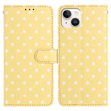 Small Dots Pattern Vegan Leather Phone Case, For iPhone 16, For iPhone 15 Pro Max, For iPhone 15 Pro, For iPhone 15 Plus, For iPhone 15, For iPhone 14 Plus, For iPhone 14, For iPhone 14 Pro