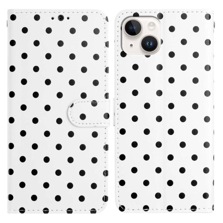 Small Dots Pattern Vegan Leather Phone Case, For iPhone 16, For iPhone 15 Pro Max, For iPhone 15 Pro, For iPhone 15 Plus, For iPhone 15, For iPhone 14 Plus, For iPhone 14, For iPhone 14 Pro