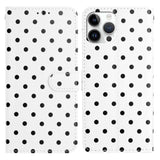 Small Dots Pattern Vegan Leather Phone Case, For iPhone 14 Pro Max, For iPhone SE 2022 / SE 2020 / 7 / 8, For iPhone 13 Pro Max, For iPhone 13 Pro, For iPhone 13, For iPhone 13 mini, For iPhone 12 Pro Max, For iPhone 12 / 12 Pro