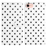 Small Dots Pattern Vegan Leather Phone Case, For iPhone 14 Pro Max, For iPhone SE 2022 / SE 2020 / 7 / 8, For iPhone 13 Pro Max, For iPhone 13 Pro, For iPhone 13, For iPhone 13 mini, For iPhone 12 Pro Max, For iPhone 12 / 12 Pro