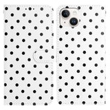 Small Dots Pattern Vegan Leather Phone Case, For iPhone 14 Pro Max, For iPhone SE 2022 / SE 2020 / 7 / 8, For iPhone 13 Pro Max, For iPhone 13 Pro, For iPhone 13, For iPhone 13 mini, For iPhone 12 Pro Max, For iPhone 12 / 12 Pro